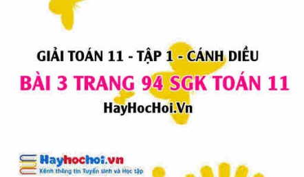 Giải bài 3 trang 94 Toán 11 tập 1 SGK Cánh Diều